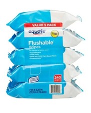 Fresh Scent Flushable Wipes - 5 Packs