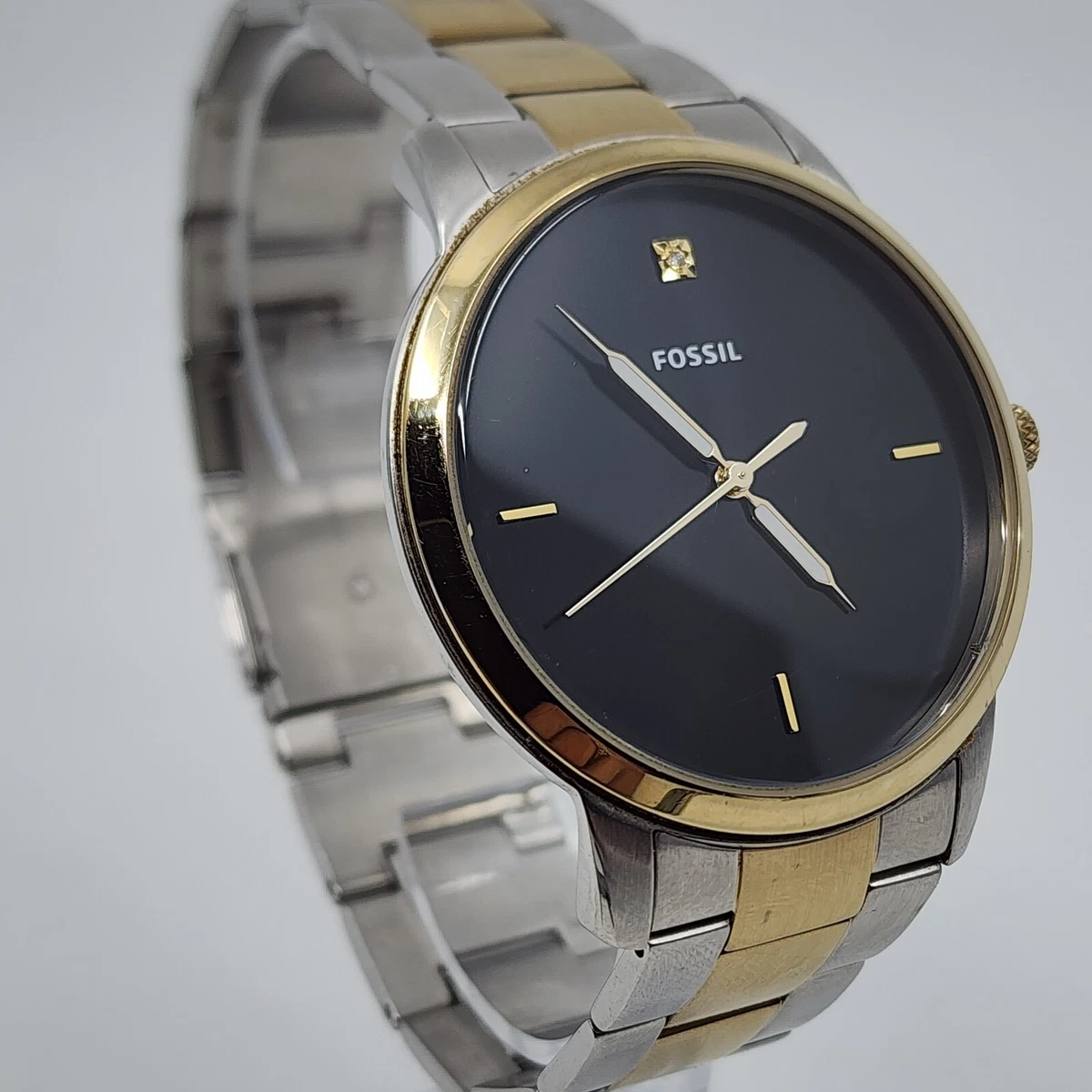 Major  Gold-Tone Minimalist Stainless Steel Watch With Black Dial