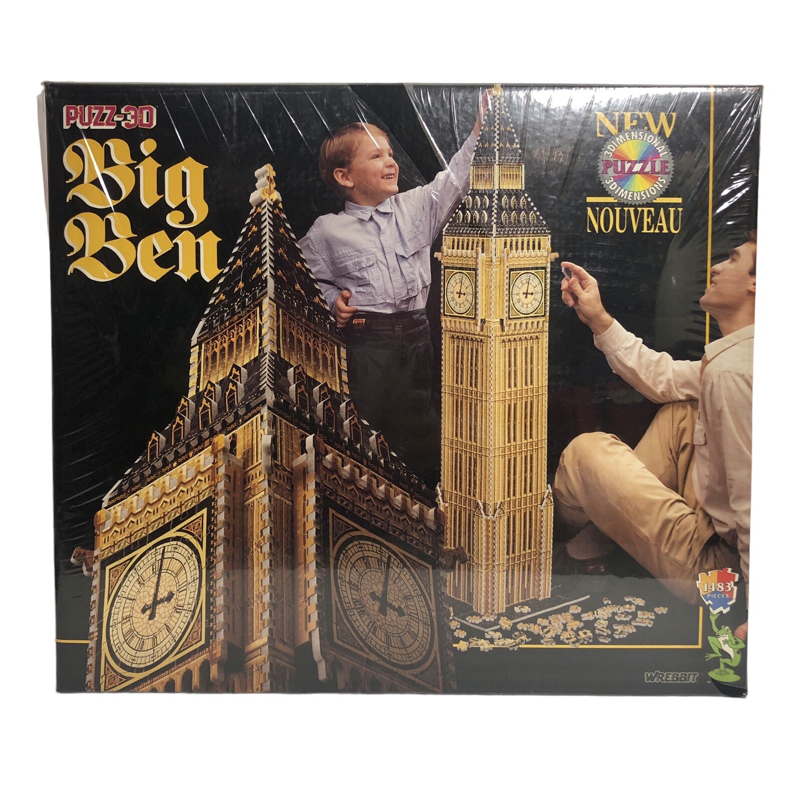 Vintage Wrebbit PUZZ3D Large 3 Dimensional Puzzle Big Ben 1483 Pieces