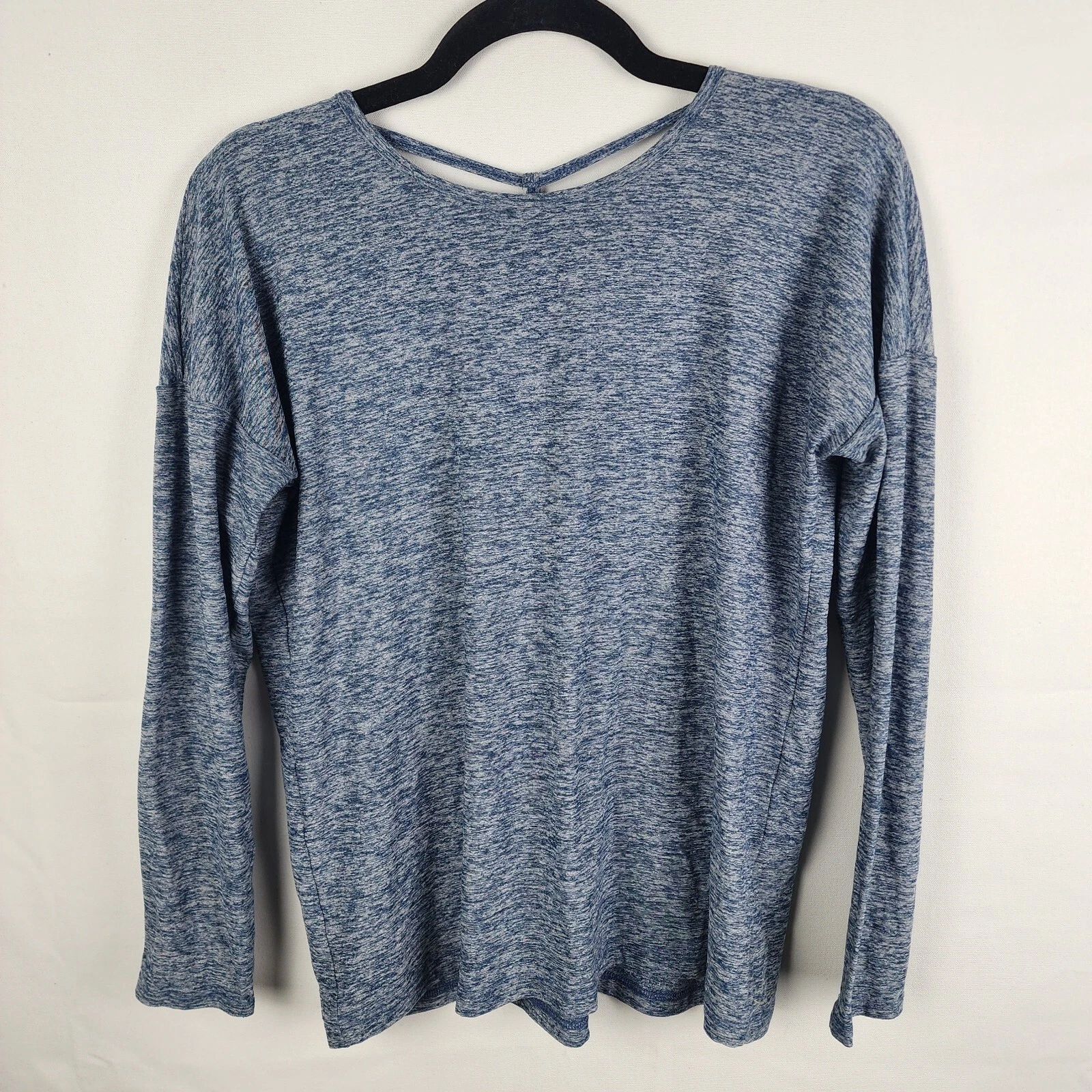beyond-yoga heathered back cutout shirt