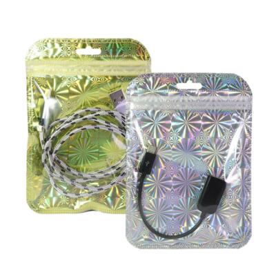 Clear Holographic Packaging Bags, Mylar Storage Pouch for Home Organization