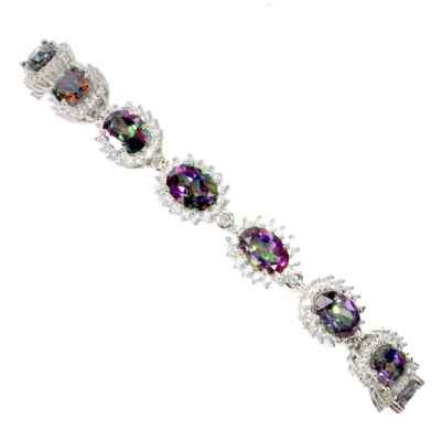 Silber Armband Mystic Topas echte natürliche Edelsteine massiv Sterling 6 bis 9 Zoll