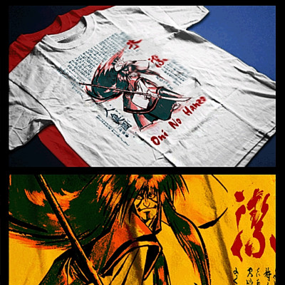 Samurai T-Shirt deadly warrior with sword Bushido Code Japanese blade Oni tee
