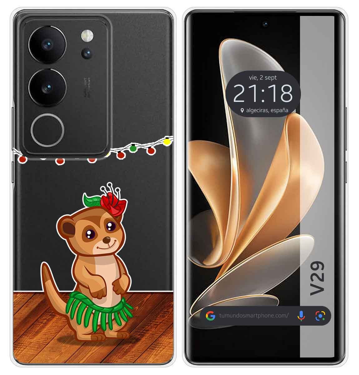 Cover Silicone Trasparente per Vivo V29 5G Disegno Meerkat Disegni