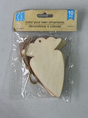 Easter Color Your Own Wood Ornaments 10 pieces Carrots   New