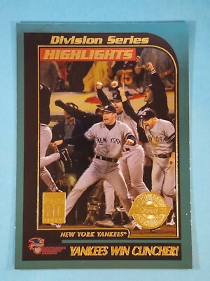 2001 Topps HOME TEAM ADVANTAGE ''Yankees Win Clincher!!'' New York Yankees #402  