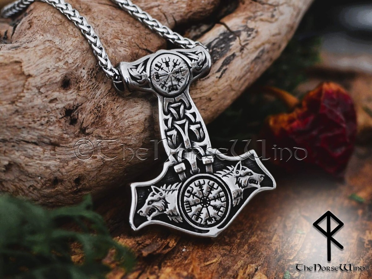 Mjolnir Pendant Stainless Steel Viking Necklace Viking Thor's