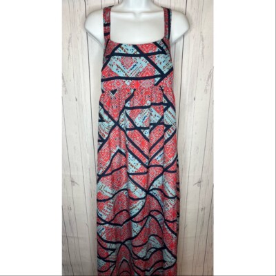 Love Fire Maxi Dress Women's Large Red Sleeveless Racerback Summer Vacation  Wear | eBay