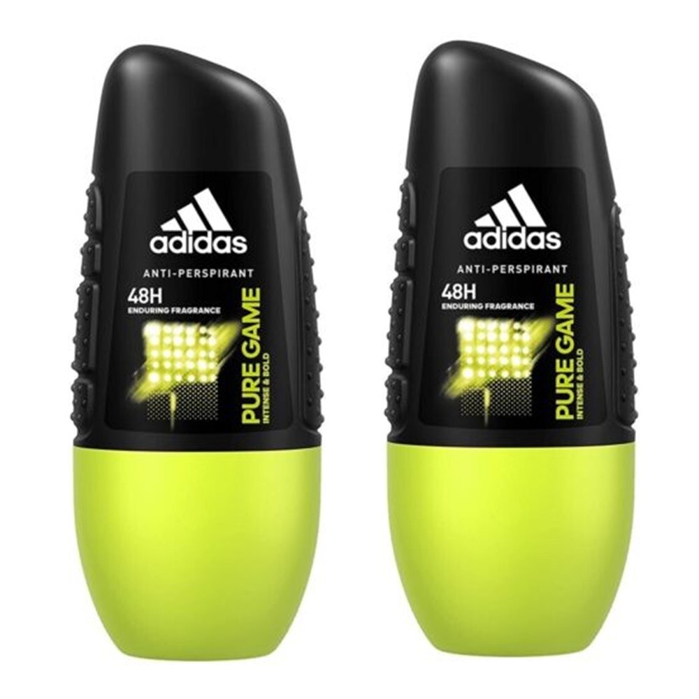 2 x Adidas Sport Sensation Pure Game Deodorant Roll-On for Men 1055