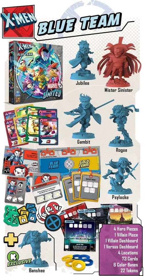 CMON Marvel United X-Men Equipo Azul Expansión Kickstarter SELLADO Foto 2 de 2