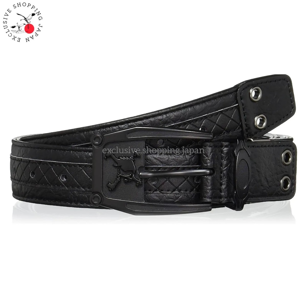 その他 Oakley - OAKLEY   LEATHER   BELT STRAP Oakley Golf Belt Skull Belt 16.0 Blackout PU Leather