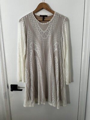 bcbg white lace top