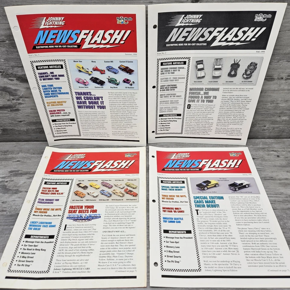 NEWS FLASH JOHNNY LIGHTNING DIE CAST CARS REVISTA DE COLECIONADOR Lote de 43 - Imagem 2 de 4