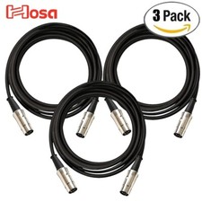 3-PACK Hosa MID-525 25FT Pro MIDI Serviceable 5-Pin DIN to Same Cable Black