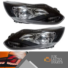 Ford Focus Headlights Mk3 Zetec Hatchback 2011-2015 Black Inner Headlamps 1 Pair