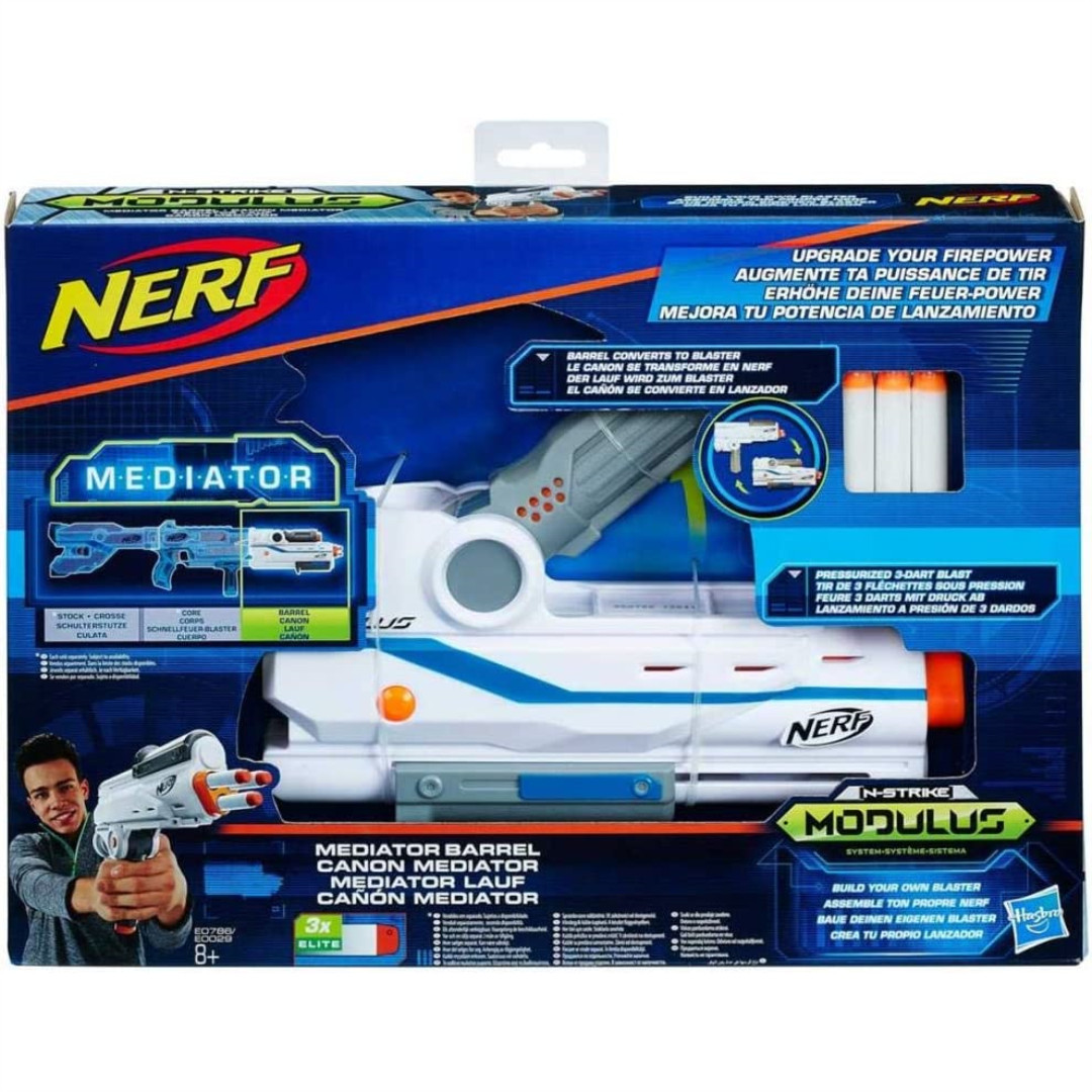 Nerf Mediator Barrel N-Strike Modulus Indoor and Outdoor Blaster Hasbro