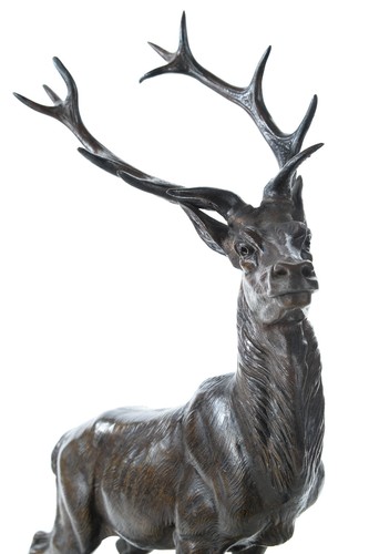 Regal Elk Beautiful 24"Cast Metal Sculpture After L. Carvin - Picture 3 of 12