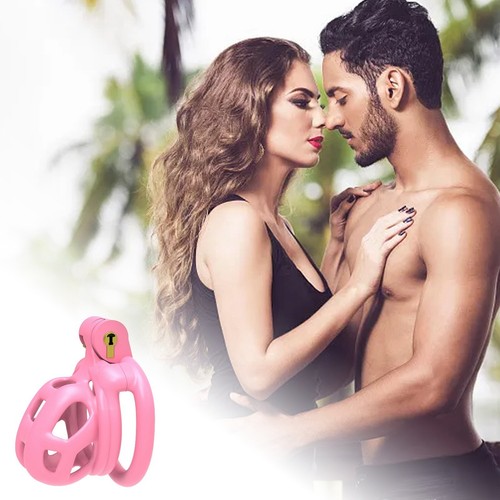 Latest Male Chastity Cage Lock Device W/ 4 Rings Virginity Device 5 Sizes Curve - Picture 13 of 33
