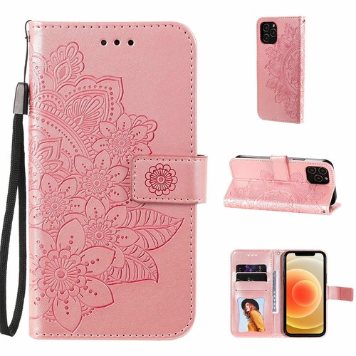 Luxury Flip Embossed Flower Wallet Cover Case For 11 12 13 14 15 Pro Max XR 7 8 - Picture 31 of 66