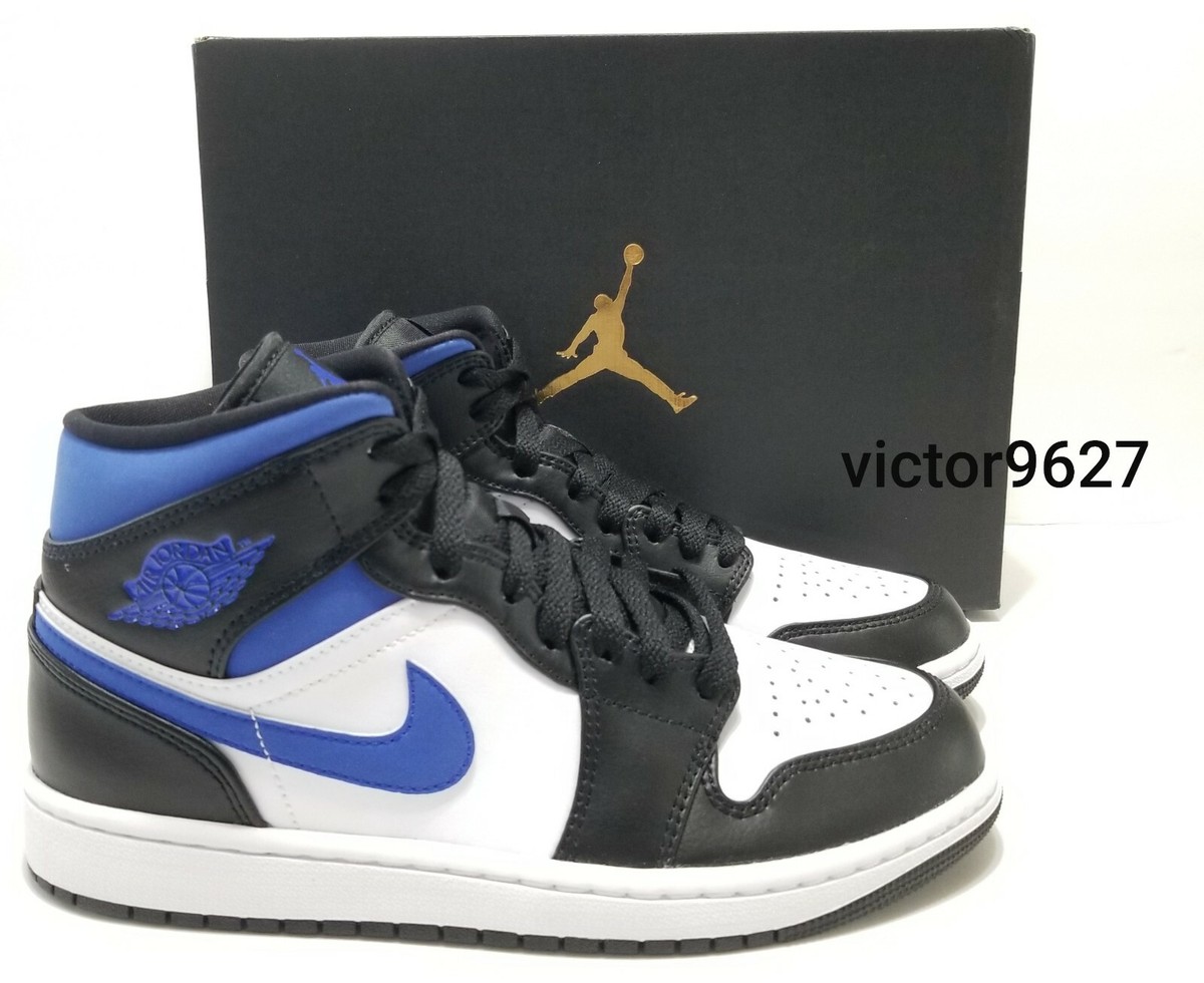 Air Jordan 1 Mid Racer Blue Black White 10.5 Size Air Jordan 1 Mid Racer Blue 2.0 (GS) | 554725-140 main image 2