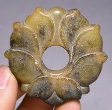 5CM China Natural Old Jade Carving Zodiac Year Animal Dragon Amulet Pendants