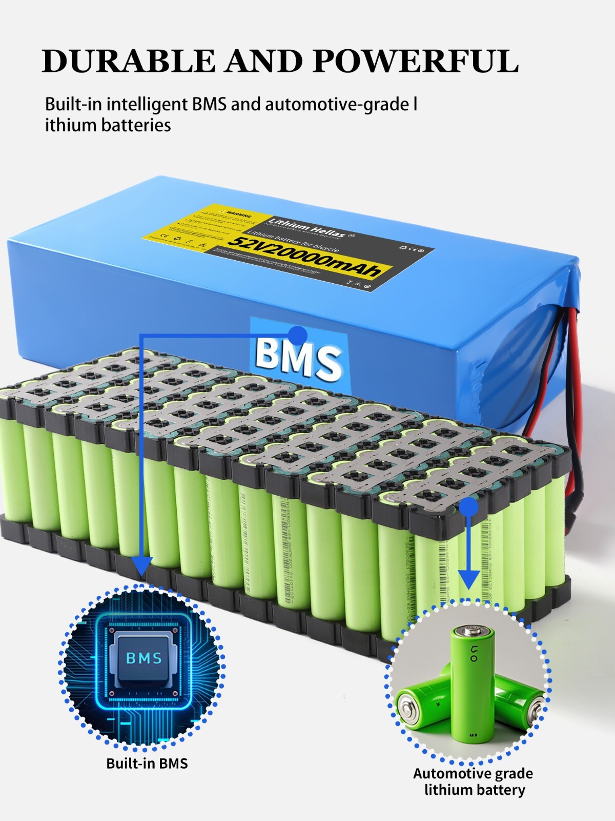 52V 20Ah E-Bike Replacement Battery | Plug & Play | BMS Built-in