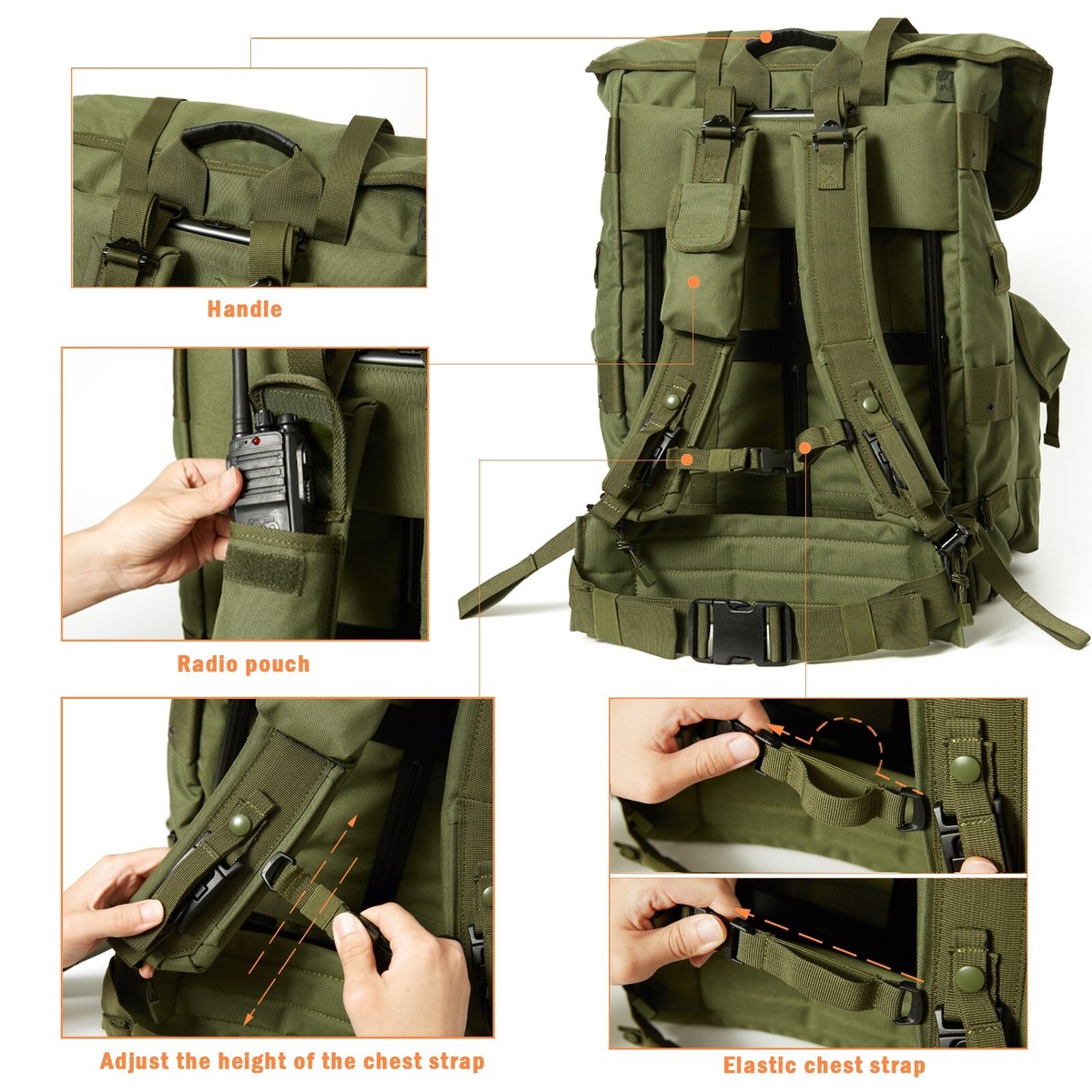 US Army ALICE Large Pack OD Green Military Backpack with