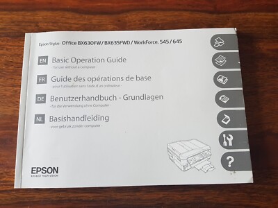 Benutzerhandbuch EPSON St. Office BX630FW/BX635FWD/WorkForce 545/645 DE,EN,FR,NL