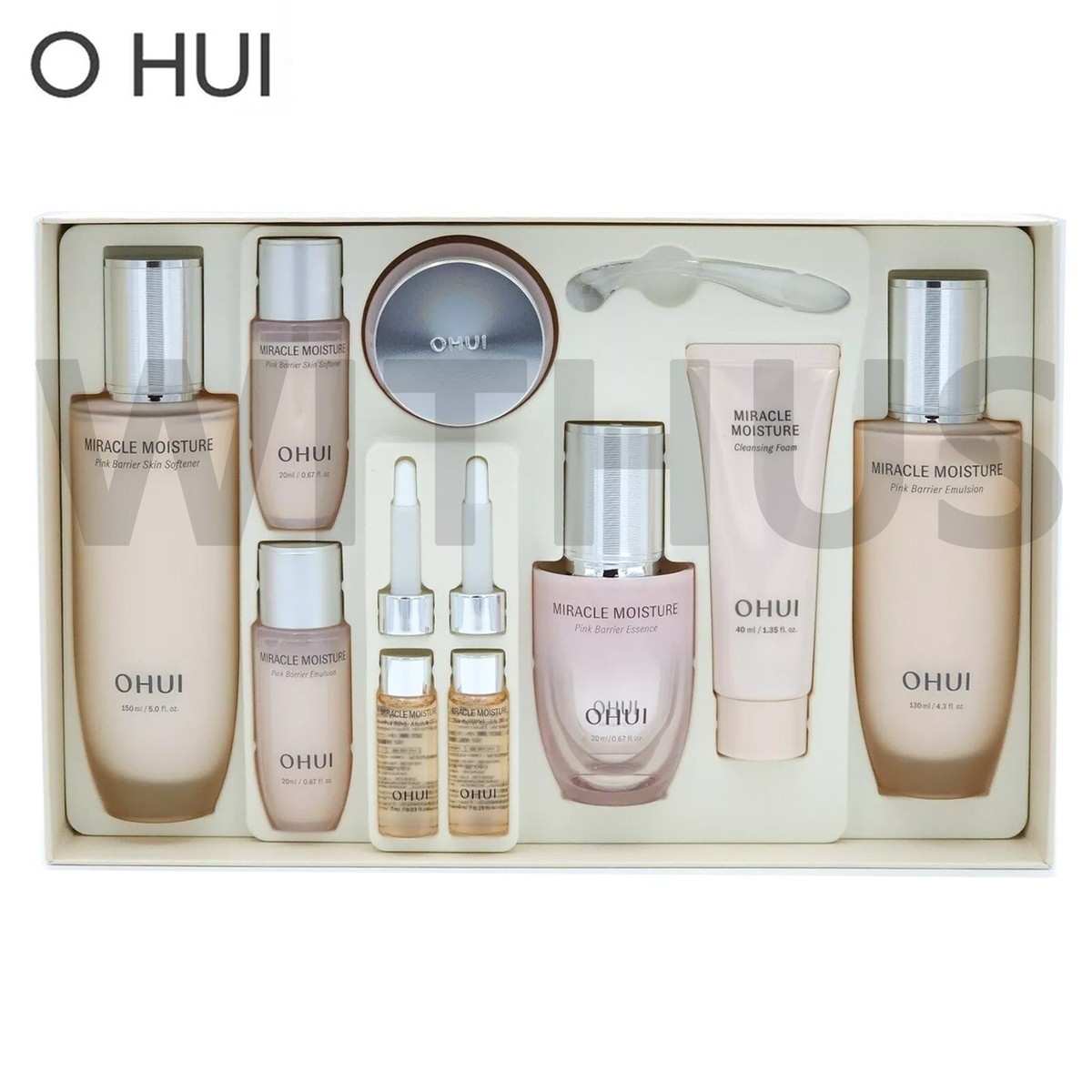 O HUI Miracle Moisture 4pcs Set Toner Emulsion Essence Cream gift