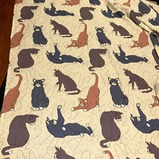 Quilted Cat Queen Size Bedspread Approx 93” X 103” Excellent Condition