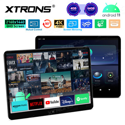 2 Stck. Drehbar 14'' Auto Monitor Kopfstütze 4G+64GB QHD 4K Video 2160*1440 WiFi