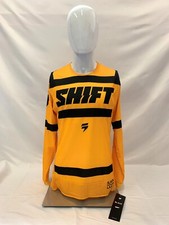 Vintage Shift Black Label Strike Yellow Motocross Jersey Long Sleeve Size Small