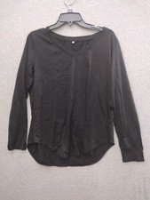 Unbranded V-Neck Women's Long-Sleeve T-shirt Color Black Size L