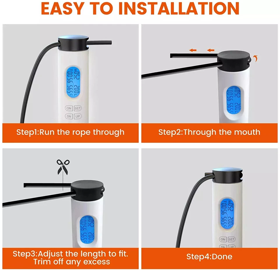 Corda de salto sem fio ponderada para fitness, corda interna de treinamento, corda de pular  - Imagem 3 de 4