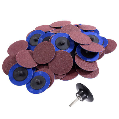 46PCS 2'' Aluminum Oxide Quick Change Die Grinder Sanding Disc Set 36 60 120 Grit