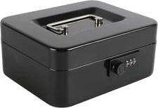 xydled Steel Cash Box Safe with Combination Lock,Money Safe Box with Removable C