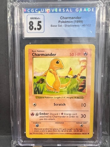 Charmander (Shadowless) graded CGC 8.5 for sale on eBay
