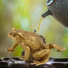 Kröten-Teehaustier, Messing-Kunsthandwerk, Miniatur, Einzugsgeschenk,