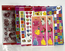 Hallmark Sticker Sheet Lot of 13 Disney Princess Hearts Letters Flowers