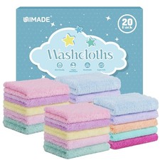 Baby Washcloths 20 Pack Super Soft Microfiber Coral Fleece Wash Cloths 7"  9"