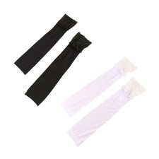 1pair Breathable Sun Guard Arm Sleeves Elegant Lace Pattern Arm Sleeves