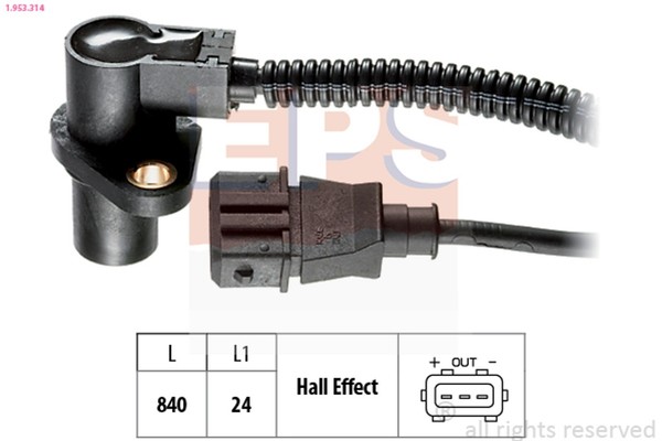 Kurbelwellensensor Impulsgeber EPS 1.953.314 FüR T92 Omega J96 Astra Vectra CC-image