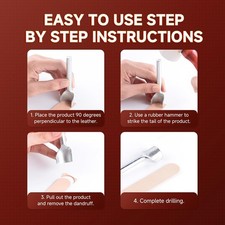 7Pcs Leather Craft Tools Precision Arc-Shaped Half Round Punch Set  Edge Cut...