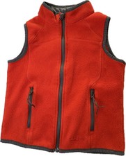 LL Bean Orange Fleece Vest Little Kid L 6X/7