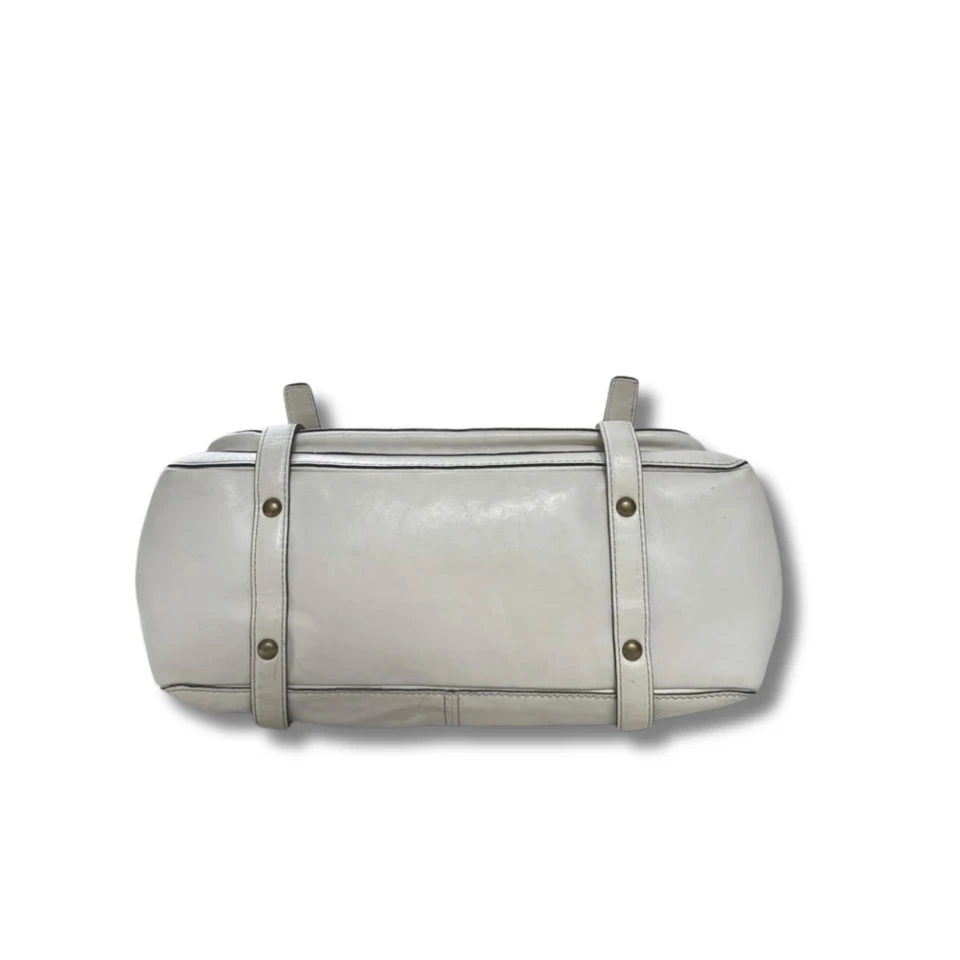 Bolso de Mano COACH 65th Legacy Bolsillo Turnlock Cuero Blanco De Colección 27x36x14 NNBq33 Foto 4 de 4