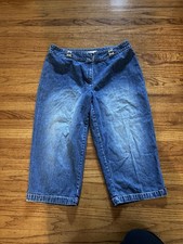 Vintage Faded Glory Plus Capris 16/18 Blue Denim Capri Jeans Pants Cropped