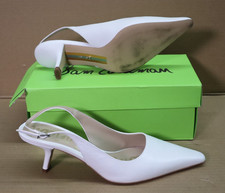 Sam Edelman Bianka Slingback Pointed Toe Pumps Shoes White Women's Size 9M