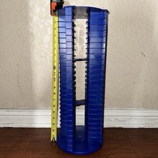 Y2K Fellowes 100 Cassette Tape Blue Carousel Rotate Spinning Storage Tower Rack