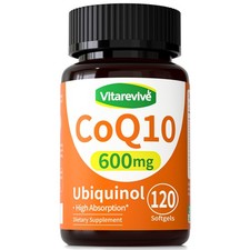 CoQ10 600 mg Softgels   Ubiquinol Coq 10 High Absorption Coenzyme Q10  CoQ10...