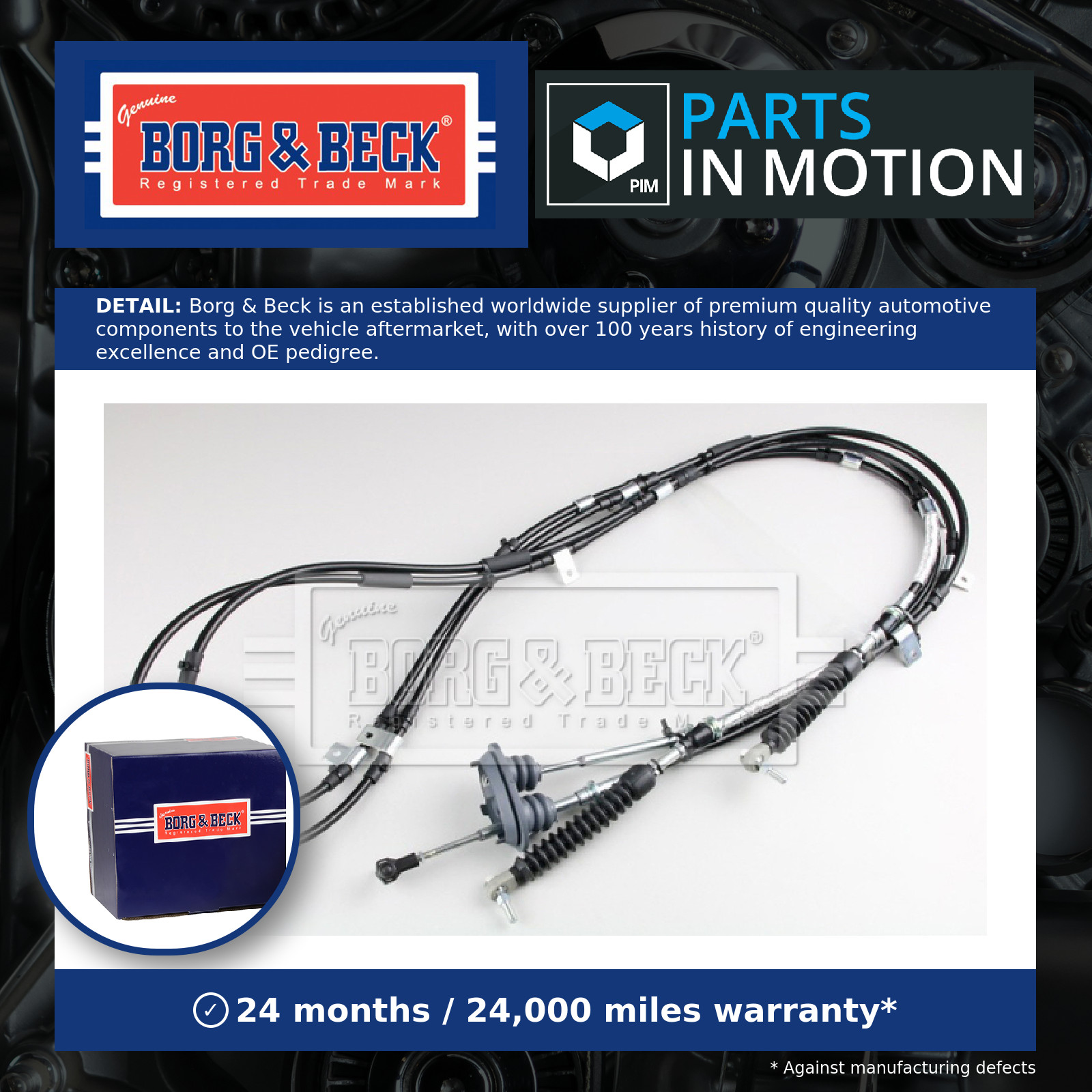 Gear Change Cable BKG1122 Borg & Beck 344139X125 344139X403 Quality Guaranteed